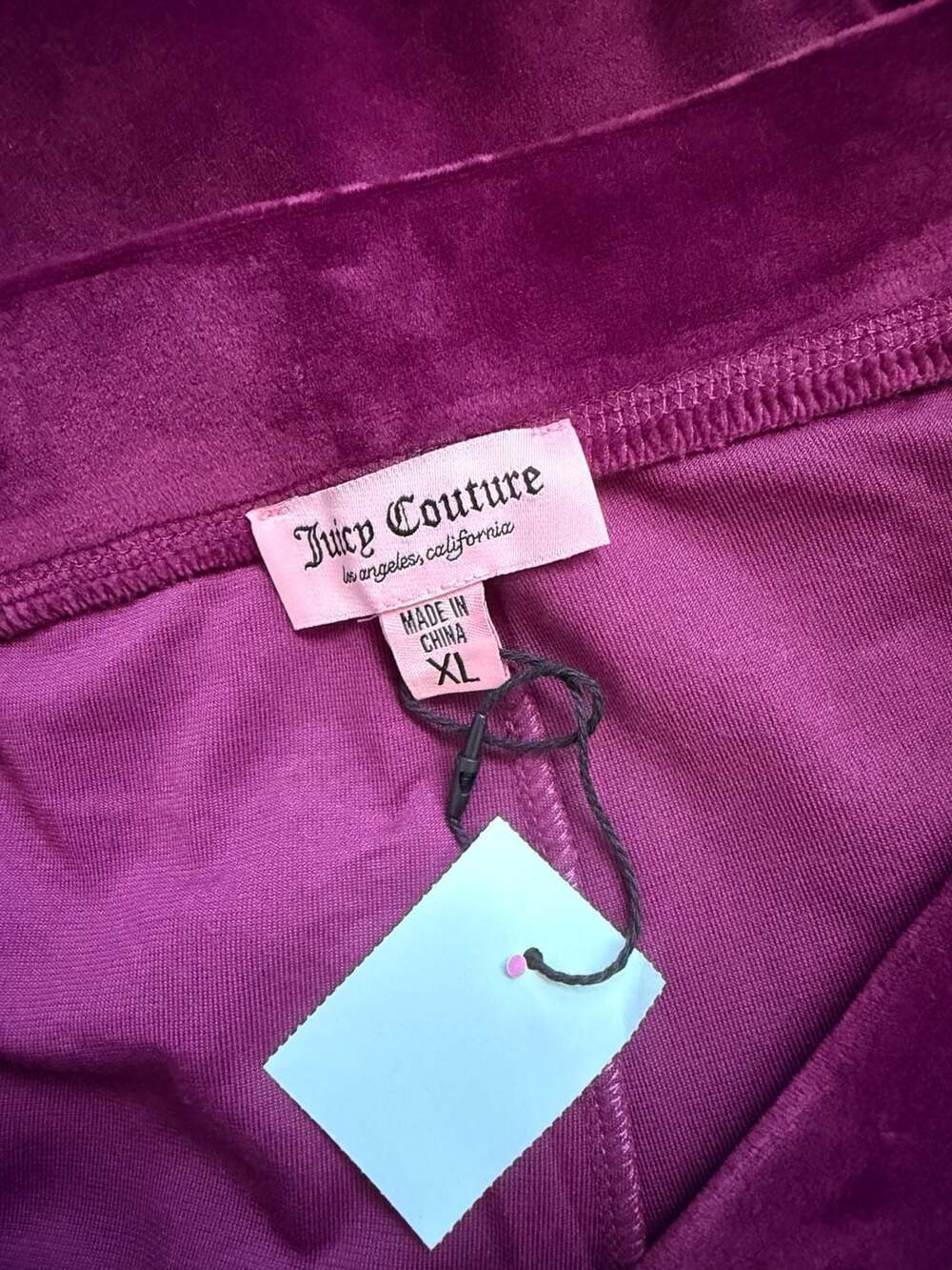 XL Juicy Couture Dark Purple OG Big Bling Velour Tracksuit Set Size XL - Picture 6 of 8